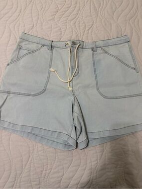 Gloria Vanderbilt Light Blue Drawstring Denim Shorts